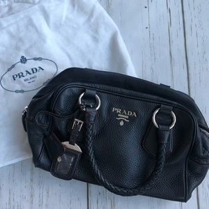 Authentic Black Prada Leather Purse with Dust Bag